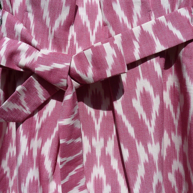 Jupe courte pour femme à motif ikat au style bohème chic, ceinture amovible, taille haute, doublée image 3