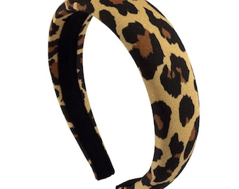 Chic leopard print headband, in cotton satin or lurex jacquard of your choice