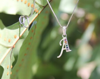 Personalized Initial Necklace Gift for Her, Tiny Letter Charm, Custom Initial Pendant, Sterling Silver