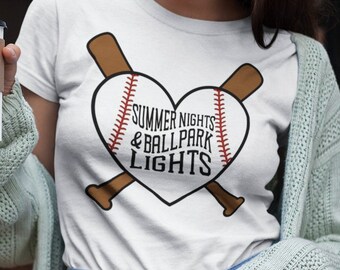 Summer Baseball Heart PNG - Baseball mom SVG - Softball mom SVG - softball mom png - baseball svg - softball svg - sports mom