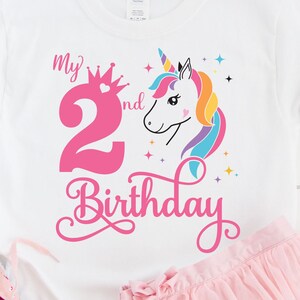 Mein 2. Geburtstag SVG, Einhorn 2 Jahre Geburtstag Mädchen SVG, 2