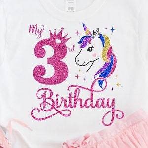 Mein 3.Geburtstag SVG, Einhorn 3 Jahre Geburtstag Mädchen Kunst, 3