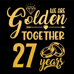 27 años juntos SVG, 27 aniversario SVG, casados hace 27 años, regalo del 27.° aniversario de bodas, sublimación PNG, Cricut, corte