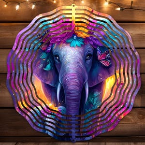 Elephant Wind Spinner PNG Sublimation Design - Wind Spinner PNG Spring Hanging Sublimation Digital Download - Windspinner Sublimation