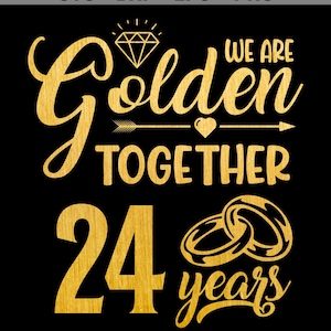 24 años juntos SVG, 24 aniversario SVG, casados hace 24 años, regalo del 24.° aniversario de bodas, sublimación PNG, Cricut, corte