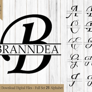 Floral Split Monogram Svg, Flower Monogram Clipart, Floral Monogram Letter Graphic, Alphabet Bundle Alphabet, Name Monogram Dxf, Eps, PNG