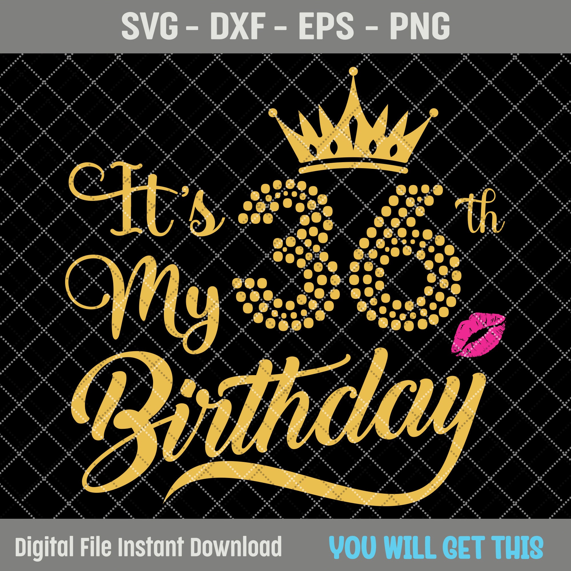 It's My 36 Birthday Shirt SVG, My 36th Birthday SVG, 36 Birthday