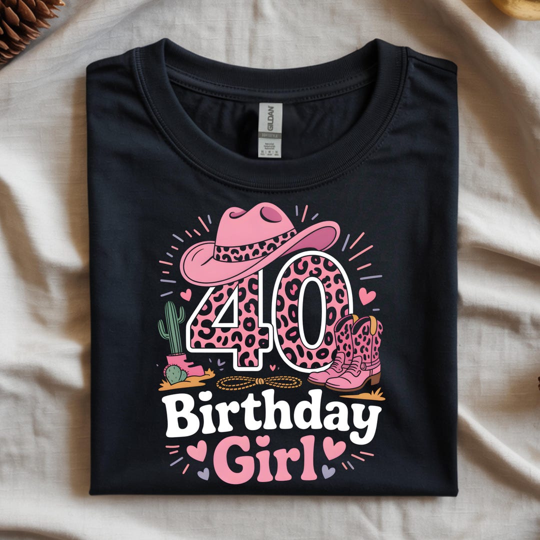 40th Birthday Girl Leopard PNG Design for T Shirt, 40 Years Old Leopard ...