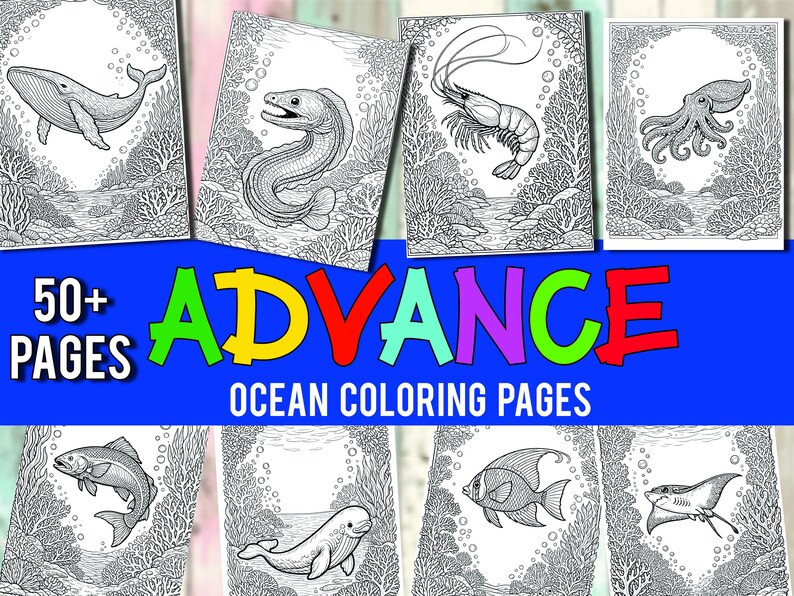 50+ Ocean Animals Coloring Pages Printable 2 PDF, Sea Life Coloring ...