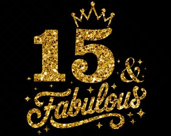 15歳と素敵な誕生日のSVG、女の子のための15歳の誕生日のSVG、15歳の誕生日のお祝い、15歳の誕生日パーティーのギフトのカットファイル、クリカット、シルエット
