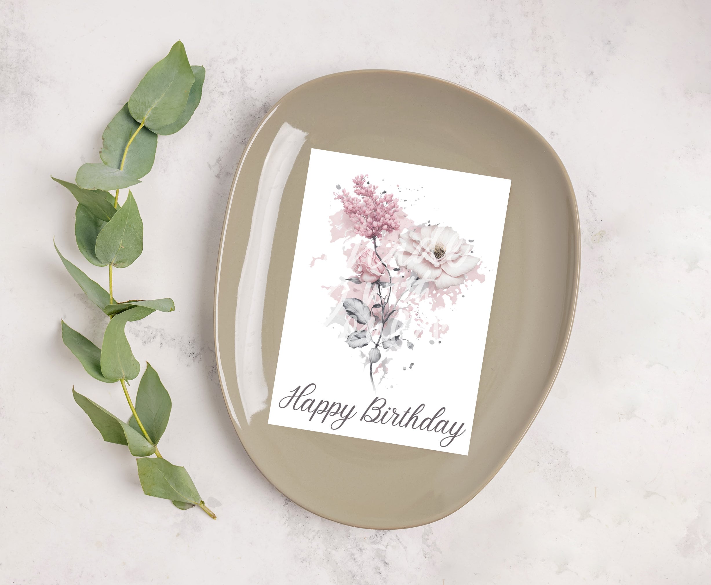 Florale Geburtstagskarte Zum Ausdrucken Last Minute Geschenk - Etsy