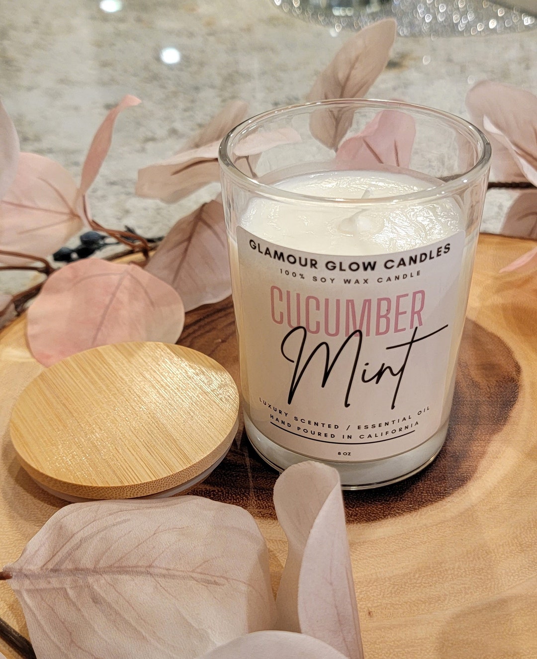 CUCUMBER MINT Soy Candle - Glass
