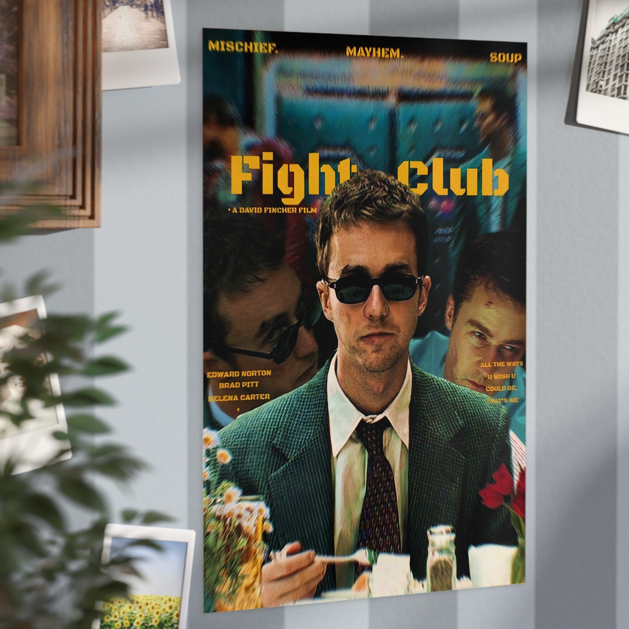 Discover Fight Club Poster, Fight Club Wall Art, Art Print, Wall Decor, Tyler Durden Poster, , No Frame