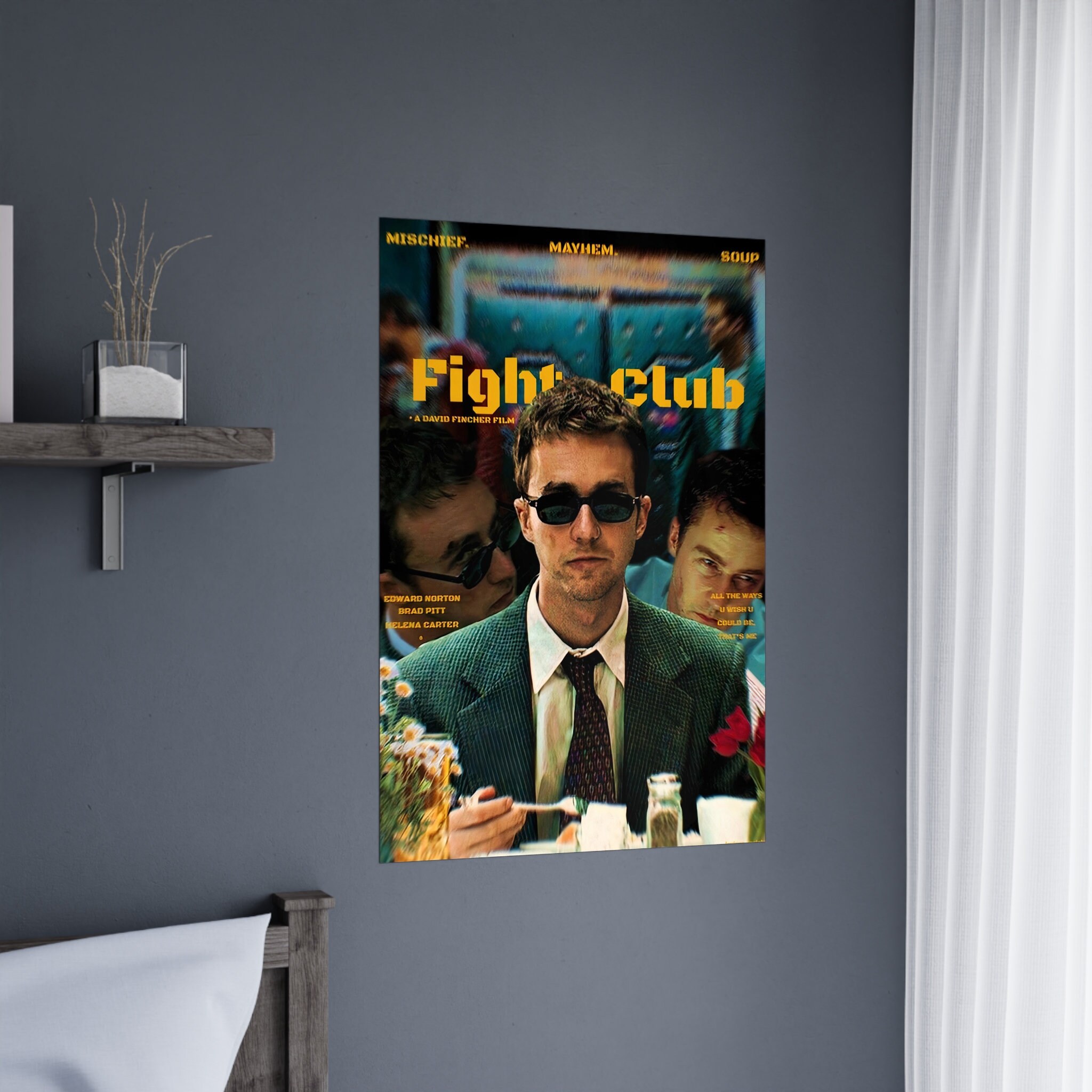 Discover Fight Club Poster, Fight Club Wall Art, Art Print, Wall Decor, Tyler Durden Poster, , No Frame