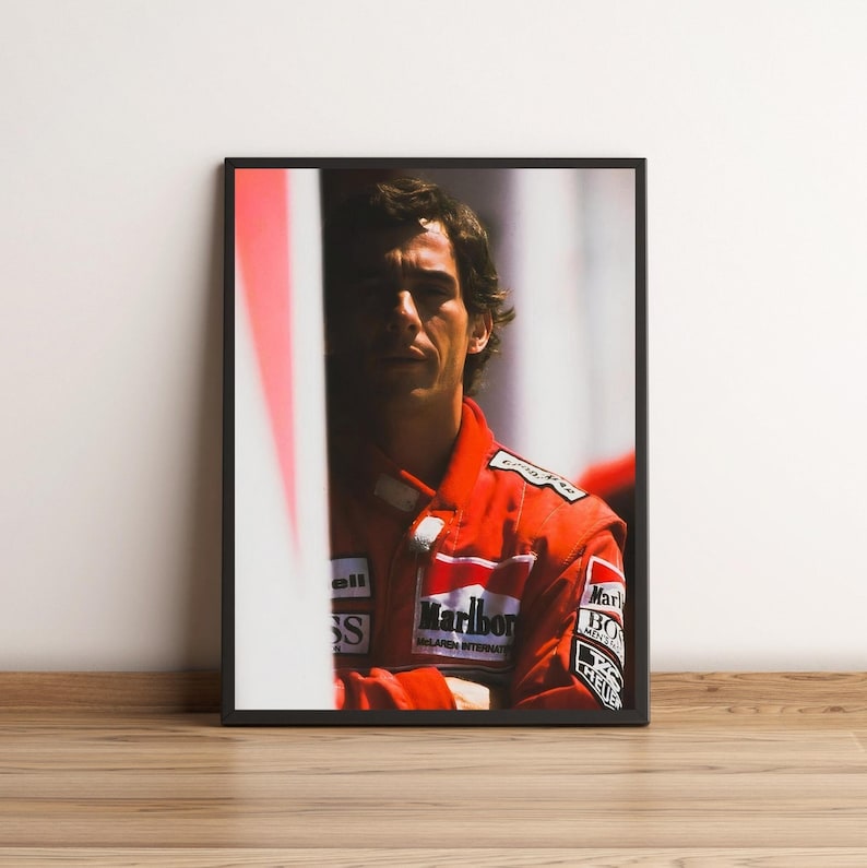 Set 9 Poster Tela Ayrton Senna – Ritratto E Auto Da Corsa Vintage F1, Decorazione Per Camera E Soggiorno