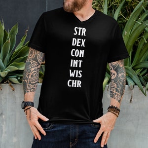 Dungeons and Dragons Character Stats, DnD shirt, Gift for Geeks, Gift for Dungeon Masters, Character Stats Shirt, D&D Stats Shirt