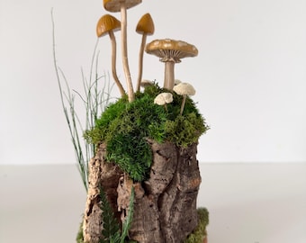 Woodland Moss Mushrooms Forest Centerpiece Decor: Wedding Shower Fairy Garden Natural Botanicals