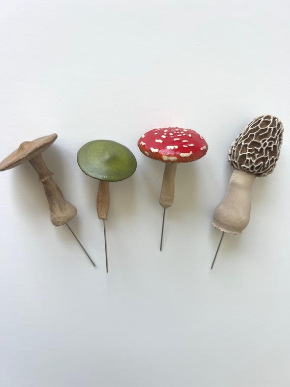 Hand-Painted Mushroom Set: Terrarium Nature Craft Supply
