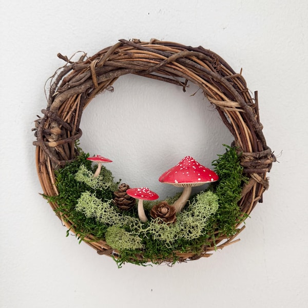 Mushroom Moss Mini Wreath