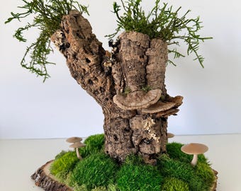 Woodland Moss Mushrooms Forest Centerpiece Decor: Wedding Shower Fairy Garden Natural Botanicals