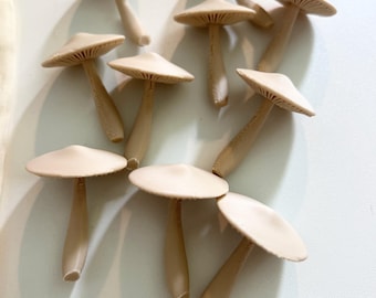Terrarium Mushrooms Unpainted: 3D Printed Fairy Garden Decor - Set of 10