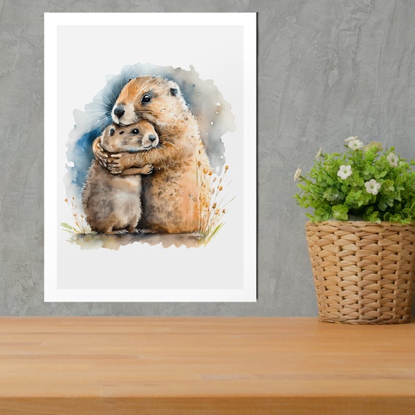 Illustrations de marmottes pour chambre d'enfants