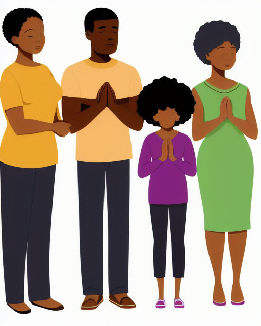 African American Family Praying Clip-art Set of 4 Images - Etsy