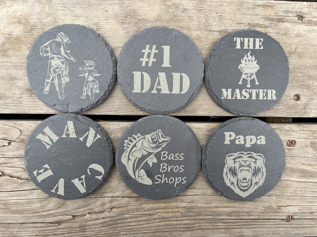 Fathers Day Stone Coasters - Etsy