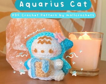Aquarius Cat Crochet Pattern PDF | Zodiac Cats Pattern Series | Amigurumi Pattern