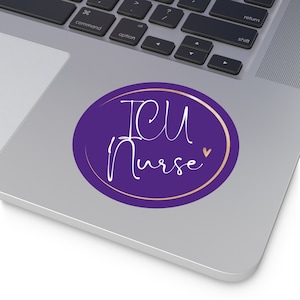 ICU rn Sticker, nurse sticker, icu department Sticker, ICU rn bottle sticker, ICU rn sticker purple, icu purple nurse sticker