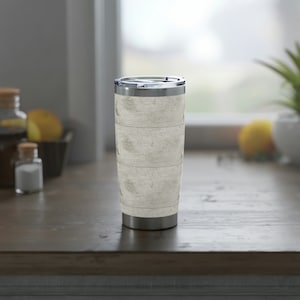Rustikaler weißer Holzbecher, 20 oz Becher Holz-Finish Edelstahl-Becher, weißes Holz-Finish bedrucktes Design, altes Brett gebeizt