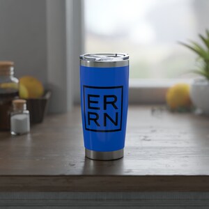 ER Nurse Tumbler, ER Nurse Cup, er rn cup, er rn tumbler, nurse gift, 20 oz tumbler, vacuum sealed tumbler, nurse gift, navy rn tumbler