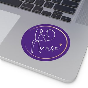 L&D rn Sticker, bottle sticker, nurse sticker, labor and delivery nurse sticker, labor and delivery rn bottle sticker, purple