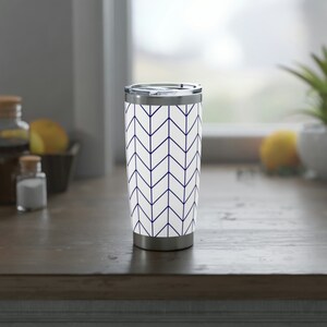 Herringbone tumbler, pattern tumbler, 20 oz tumbler, vacuum sealed, unique tumbler, unique gift