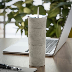 Skinny Steel Tumbler with Straw, 20oz tumbler, wood finish tumbler, rustic wood tumbler, unique tumbler, pattern tumbler