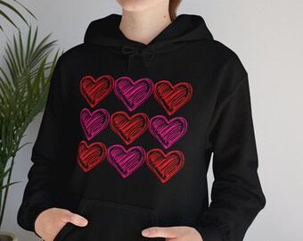 Women's Heart Hoodie: Valentine's Day Gift, Cozy Cotton-Blend