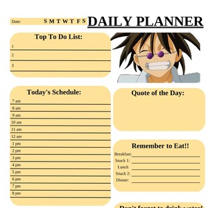 Undated Printable Daily Planner Pages
