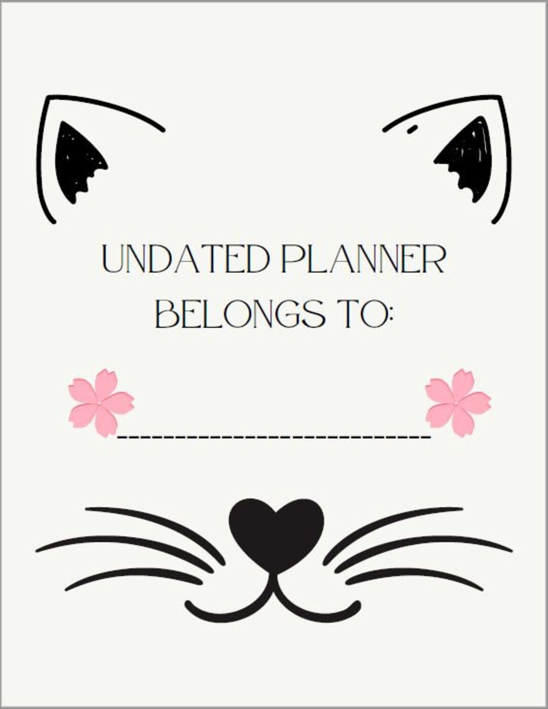 Printable Monthly-weekly Planner of Cats and Flowers - Etsy