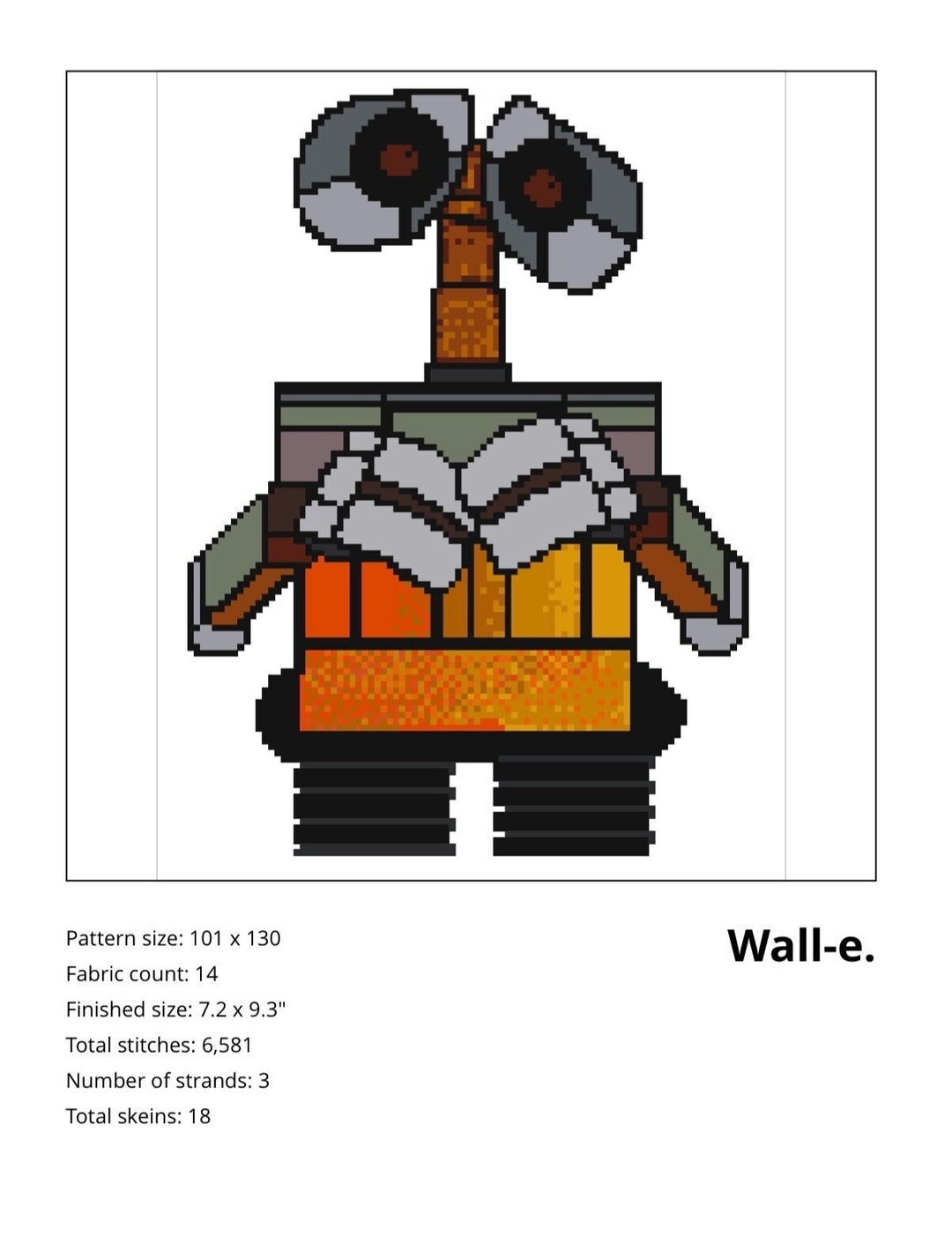 Walle Cross Stitch Pattern Etsy