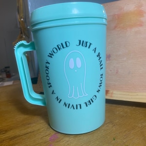 Ghostie Spooky World 34oz Mega Mug, Trucker Mug, Cute Ghost, parody, drinks, Halloween, Christmas Present, Birthday Gift