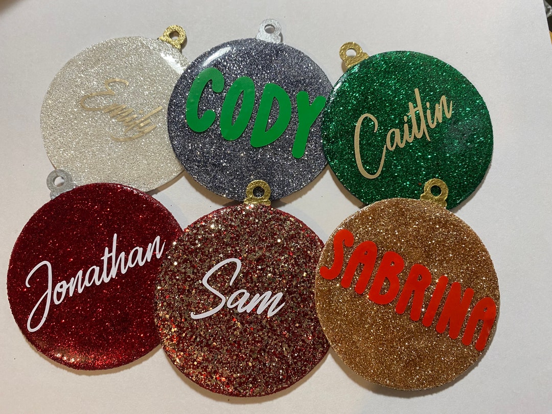 Custom Name Christmas Ornament, Acrylic Holiday Ornament, Personalized ...
