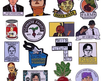 Der Office Meme Pin Badge Aufkleber | Pin Pins Abzeichen Geschenk Schmuck Accessoire Geschenk Für Cartoon Retro Emaille Aufkleber Aufkleber Metall Niedlich Cool