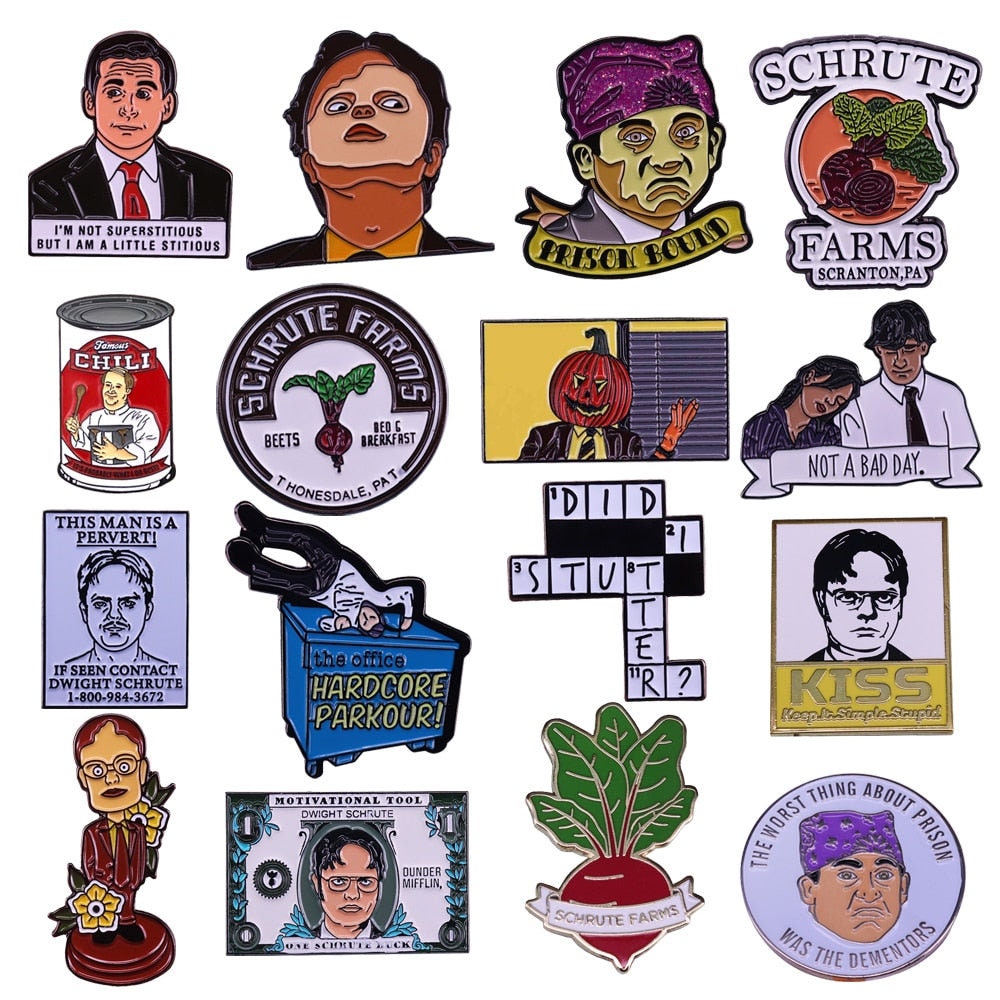 Just Funky JFL-OFF-PIN-25070-C The Office Dunder Mifflin Logo Enamel Pin,  Perfect Gift For Fans Of The Office 