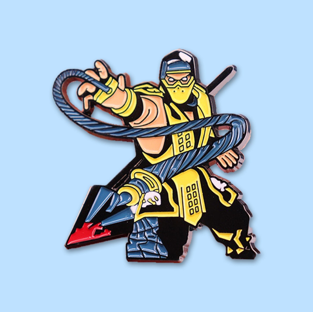 Scorpion Fatality Sliding Mortal Kombat Pin Glow in the Dark 