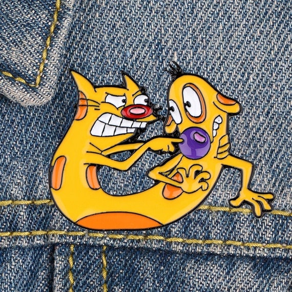 Catdog Cartoon Character Fight Metal Enamel 1 Inch Tall Pin | eBay