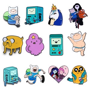 Adventure Time Pin Badge Sticker | Pin Pins Badge Gift Jewellery Accessory Gift For Cartoon Retro Enamel Sticker Stickers Metal Cute Cool