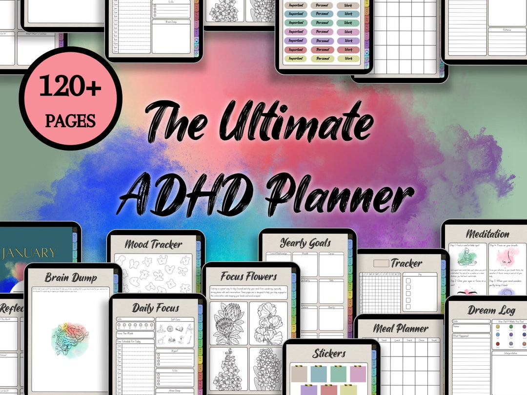 ADHD Digital Planner, ADHD Planner, 2023 Digital Planner, Adult ADHD