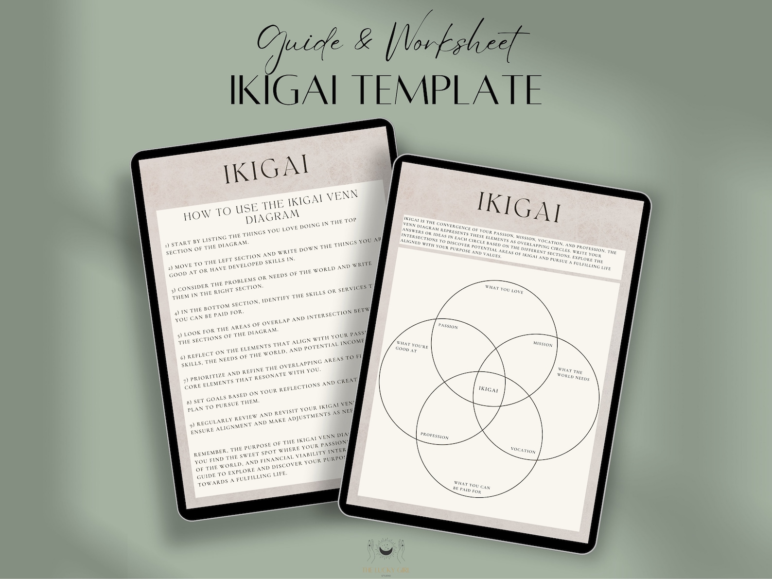 Ikigai Template Digital Template Ikigai Goodnotes Template iPad Ikigai Template Digital Template Ikigai Goodnotes Template iPad