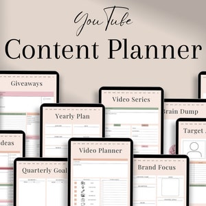 YouTube Content Strategy Planner | Social Media Planner Printable | YouTube Monthly Planner | Goodnotes | YouTube Content Creation Plan