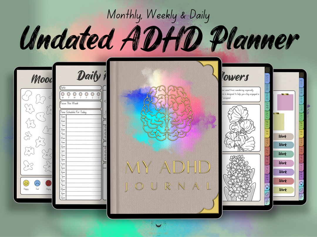 ADHD Digital Planner, ADHD Planner, 2023 Digital Planner, Adult ADHD